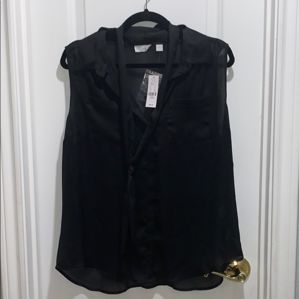 Black button down blouse